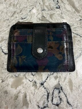 Patricia Nash Leather Cassis ID Case Card Holder Wallet RFID - Peruvian Painting